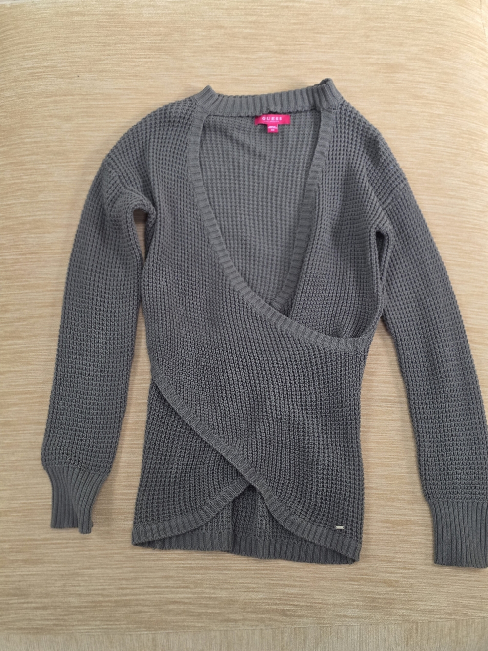 GUESS Green Wrap V-Neck Sweater Size XS